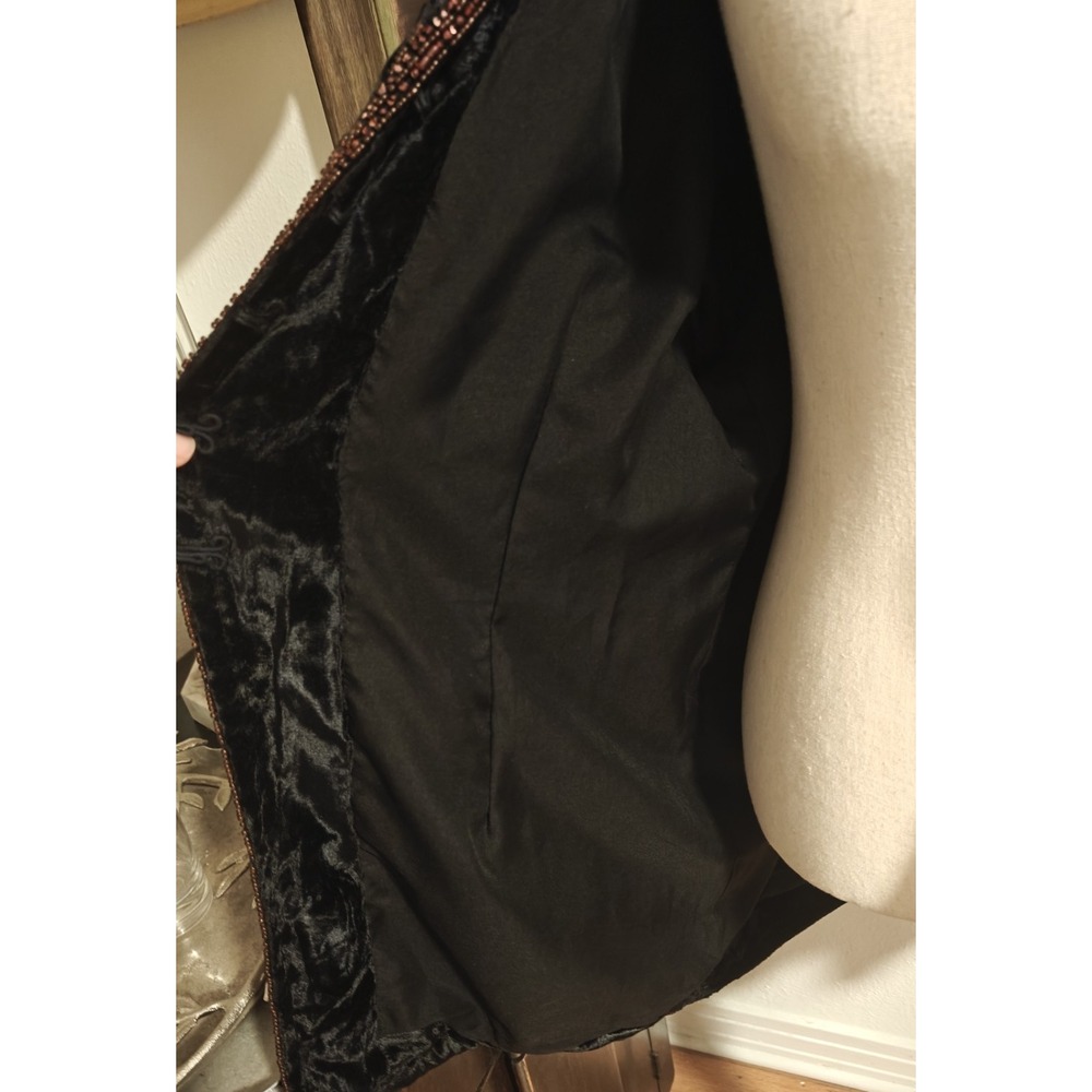 Soft Surroundings Velvet Black Heavy Beaded Beads Embellished Jacket Size 1X EUC - Picture 5 of 11